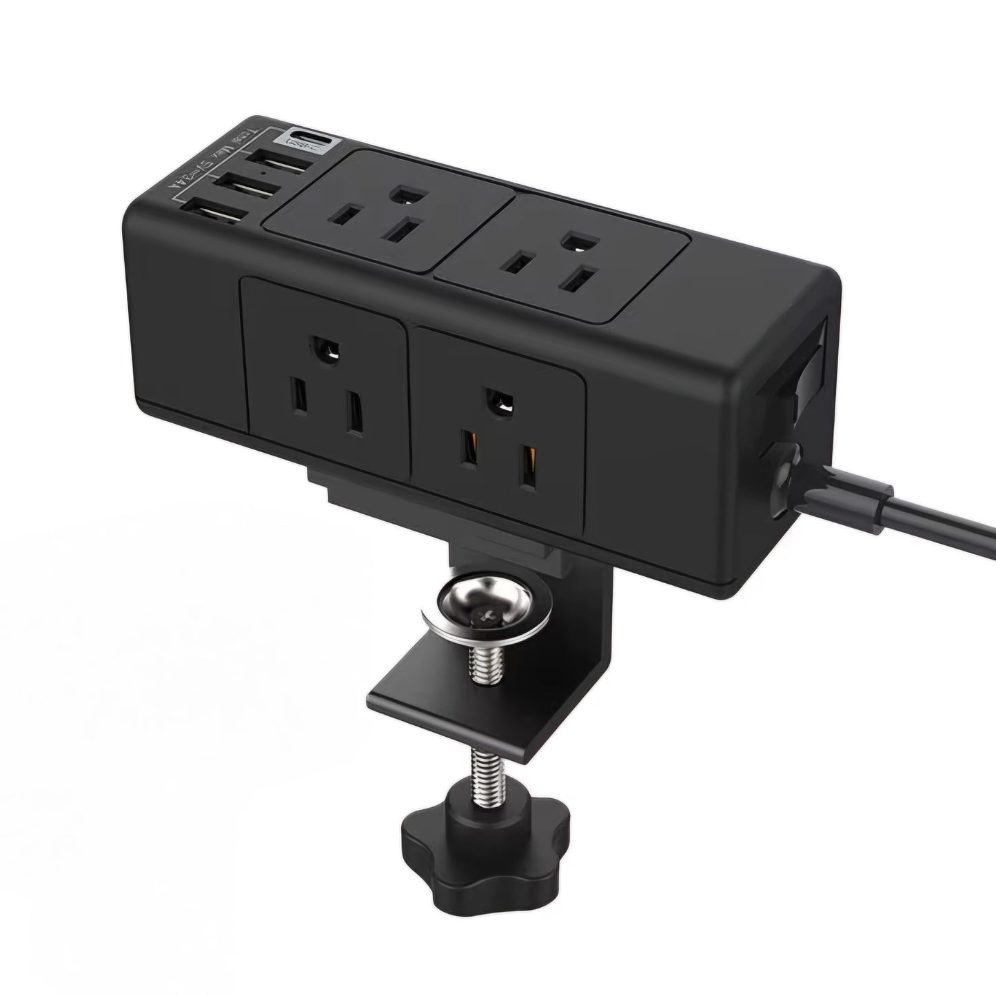 Multitoma Atornillable Escritorio Con 6 Tomas 4 Puertos Usb