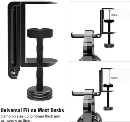 Soporte Diadema Atornillable Aluminio  Escritorio Apphome