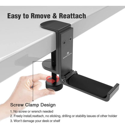 Soporte Diadema Atornillable Aluminio  Escritorio Apphome