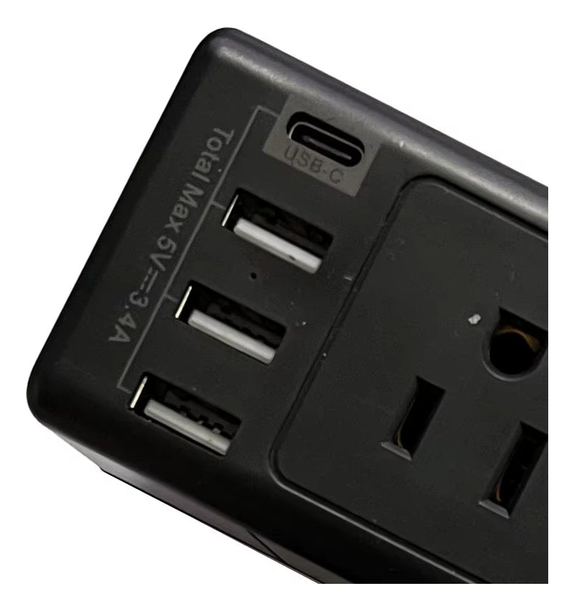 Multitoma Atornillable Escritorio Con 6 Tomas 4 Puertos Usb