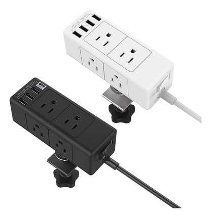 Multitoma Atornillable Escritorio Con 6 Tomas 4 Puertos Usb