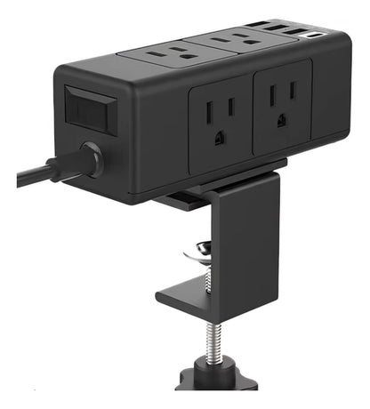 Multitoma Atornillable Escritorio Con 6 Tomas 4 Puertos Usb