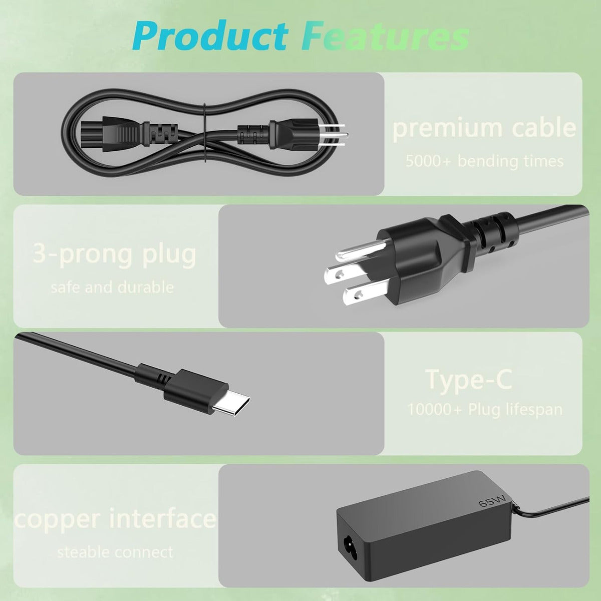Cargador Generico 65w Usb C Para Portatil Lenovo Hp Dell