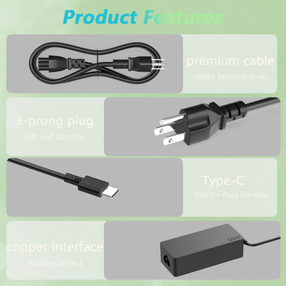 Cargador Generico 65w Usb C Para Portatil Lenovo Hp Dell