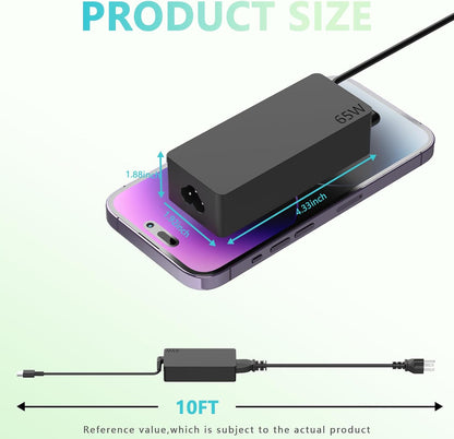 Cargador Generico 65w Usb C Para Portatil Lenovo Hp Dell